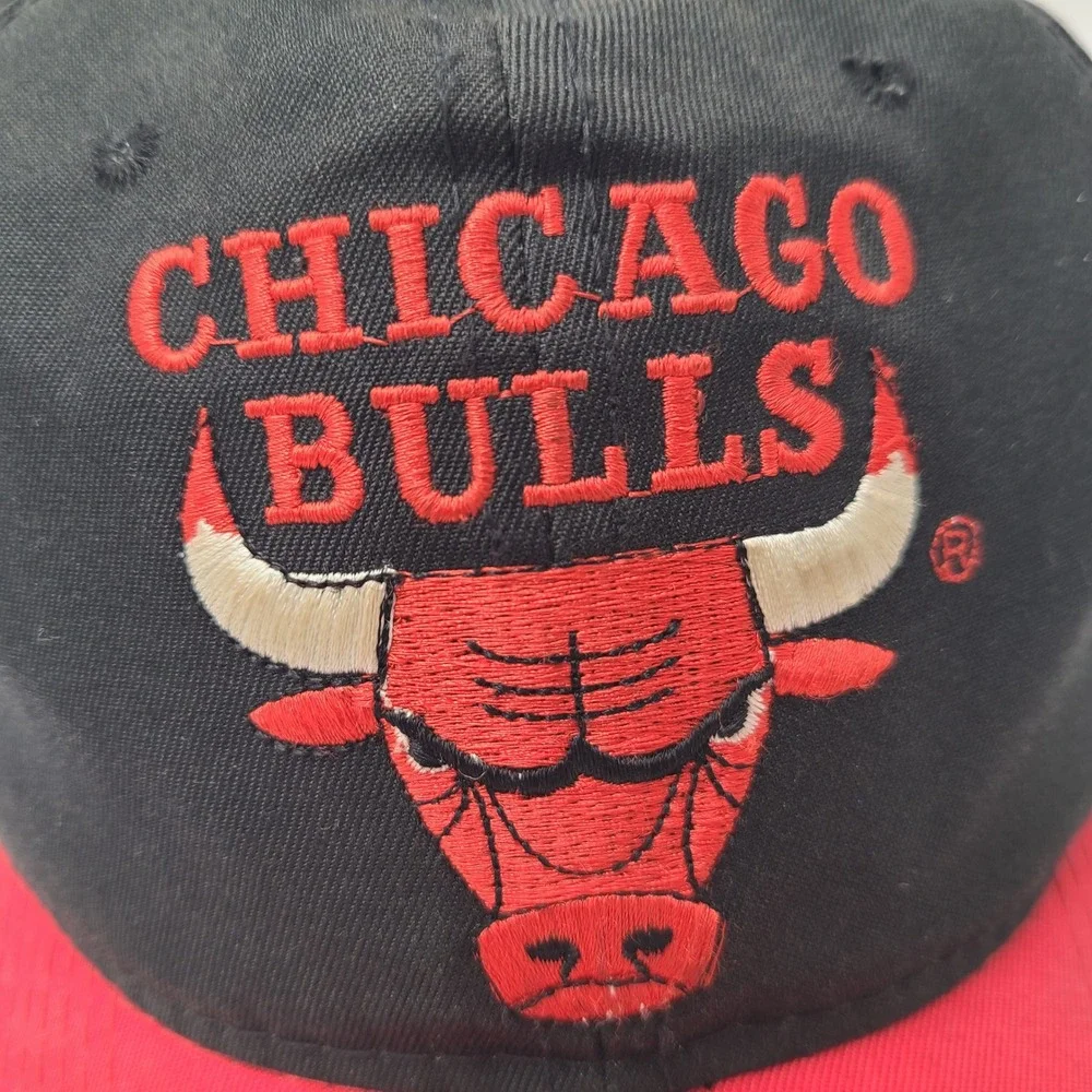 Vintage Chicago Bulls Hat Snapback‎ The G Cap Black Red NBA Basketball 90s Men